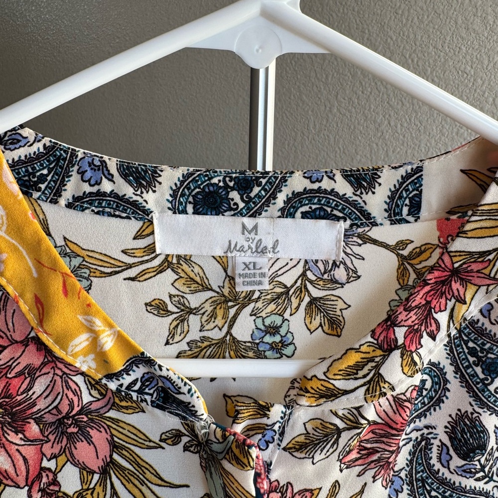 Patchwork Multicolor Floral Blouse - image 3